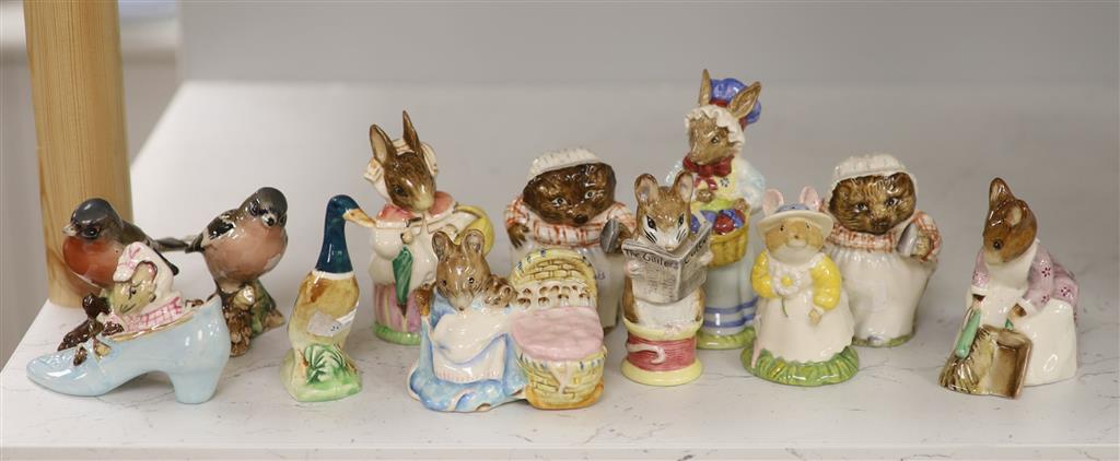 Seven Beswick Beatrix potter characters and five other ceramic models